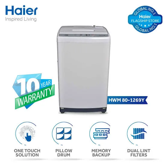 Haier HWM80-1269X 8 KG Automatic Top Load Washing Machine