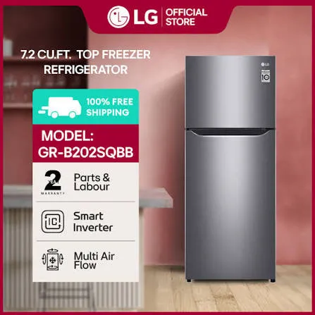 LG GN-B202SQBB 7.2 Cu. Ft. Smart Inverter Refrigerator