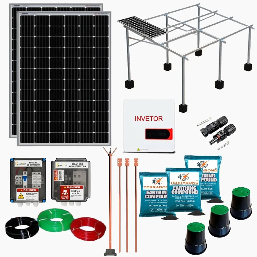 5kW Complete Solar System Package with Battery, Wiring & Solar Stand